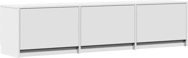 vidaXL TV-Schrank mit LED in Weiß aus Holzwerkstoff, B/T/H: 165 x 34 x 40 cm - Bild 1