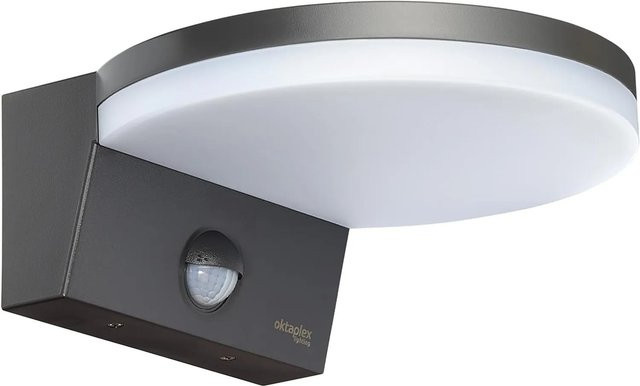 Oktaplex Außenleuchte LED in Anthrazit mit Bewegungsmelder, Dämmerungssensor und Timer, IP65, Warmweiß, 1300lm, 14,6W - Bild 1