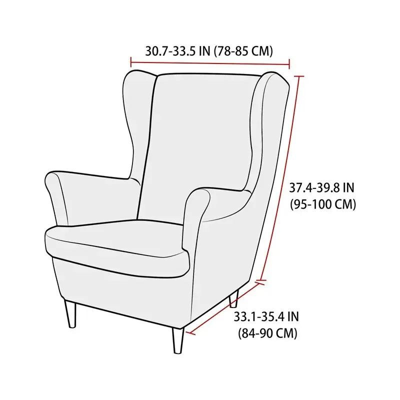 Elastischer Ohrensesselbezug mit Sitzkissen von Household supplies MH für Sessel und Ottomanen aus Polyester und Elasthan - Bild 2