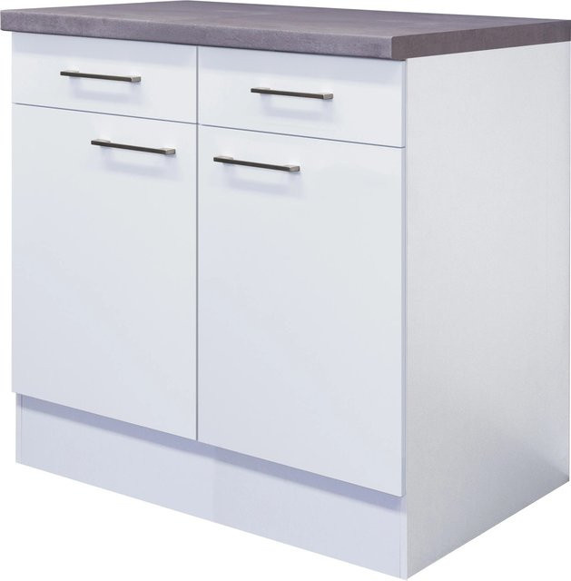 Flex-Well Küchenunterschrank Vita Weiß Matt B/H/T: 80 x 86 x 60 cm - Bild 1