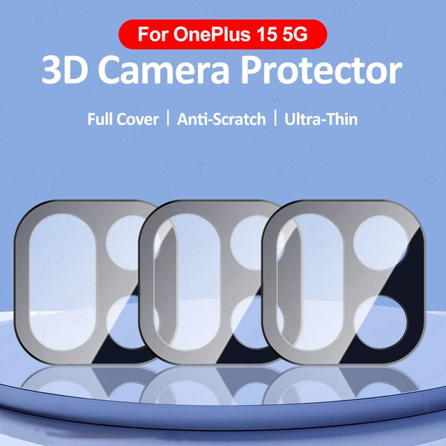 3D Objektiv Schutz Glas für OnePlus 15 5G, Transparent, 9H HD gehärtetes Glas Kamera-Schutzfolie - Bild 1
