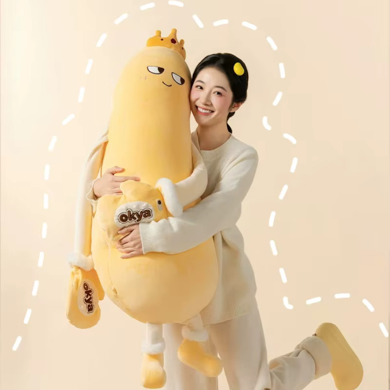 Okya Mango King Schlafplüsch Kuschelkissen in Gelb als weiches Klopfkissen und Plüschtier - Bild 2