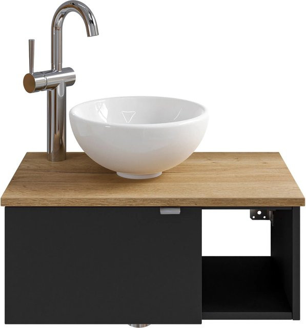 Pelipal Einzelwaschtisch Serie 6915 in Schwarz mit Softclose, Breite: 61 cm - Bild 1