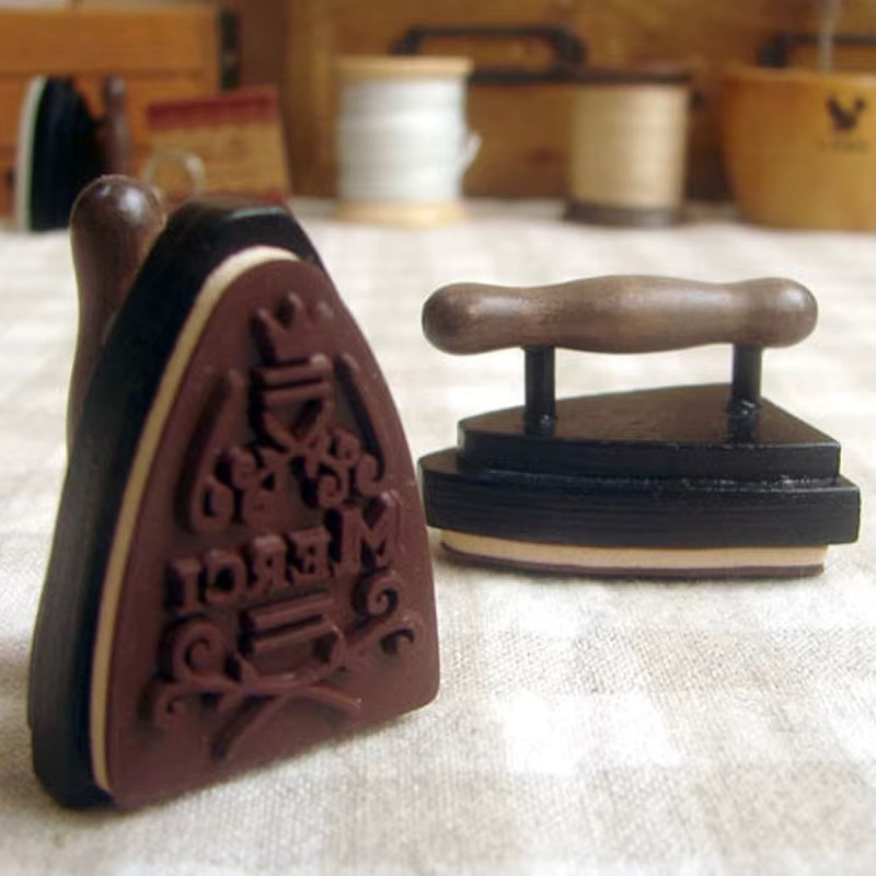 Countryitem Retro Eisenstempel mit französischem Merci-Slogan für DIY-Tagebücher und Notizbücher - Bild 2