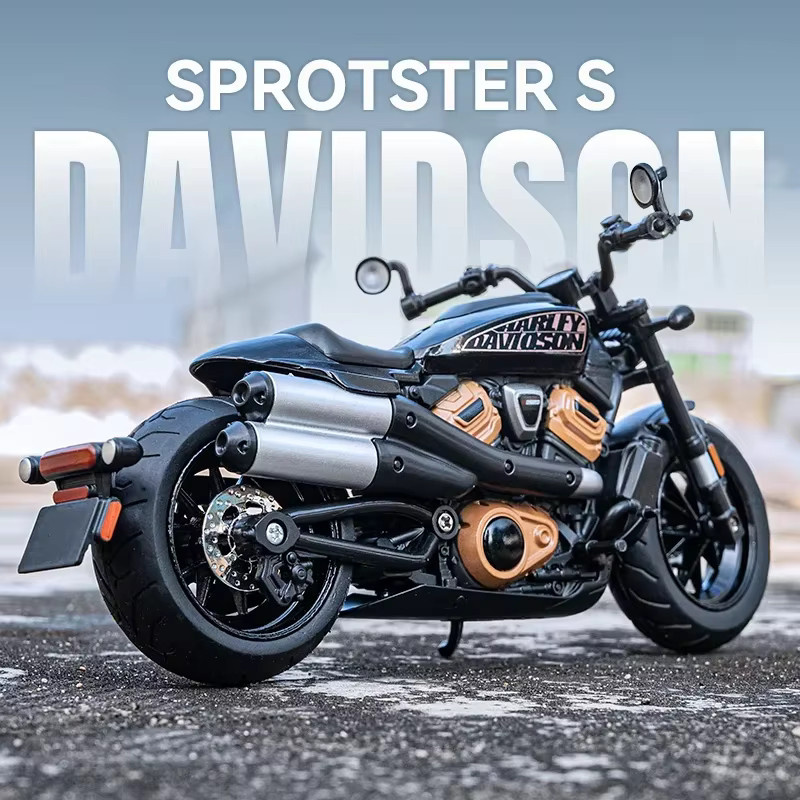 WELLY Harley Davidson Sportster S Motorrad, Modell, 1:12, Metall, Schwarz - Bild 2