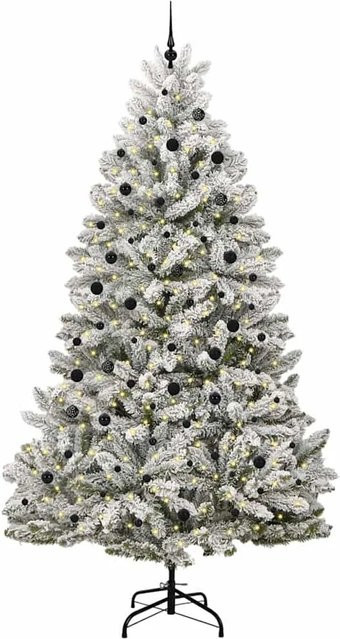 vidaXL Künstlicher Weihnachtsbaum in Grün und Weiß, 300 cm, aus PVC und Metall - Bild 1