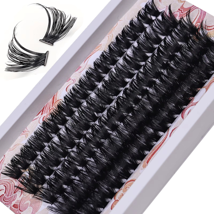 JIEFUXIN Wimpernbüschel, 100 Stück, 3D Russische Volumen-Wimpern, Black, Unisex - Bild 2
