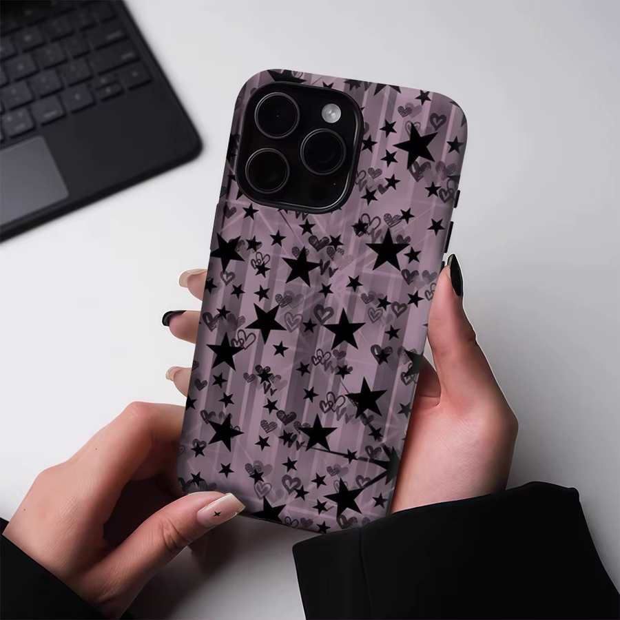 Lilac Star Magnetische Handyhülle für iPhone 17 16 15 14 13 Pro Max Plus in Purple, robuste Doppel-Schicht-Schutzhülle - Bild 3