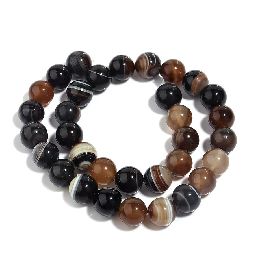 lingsai Naturstein-Onyx-Perlen, Achat-Rundperlen, Unisex - Bild 6