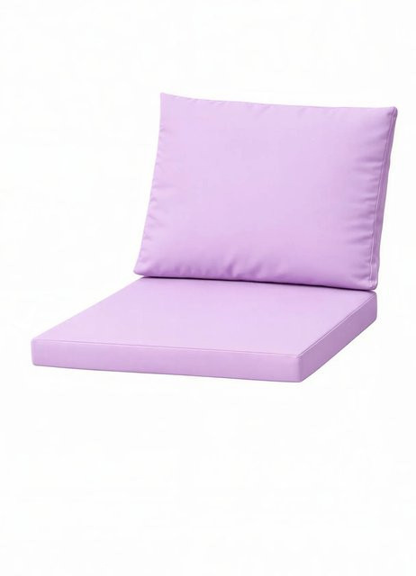 Setgarden Mix 2er Set Sitzkissen für Polyrattan Sessel in Purple mit abnehmbarem Bezug, Sitzkissen B: 50 cm, T: 52 cm, H: 7 cm und Rückenlehne B: 50 cm, H: 56 cm - Bild 1