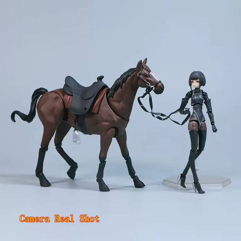 Hot Toys Pferd Action Figur im 1/12 Cosplay Maßstab, braunes Tier aus Kunststoff für Anime Szenen und Desktop Dekoration - Bild 2
