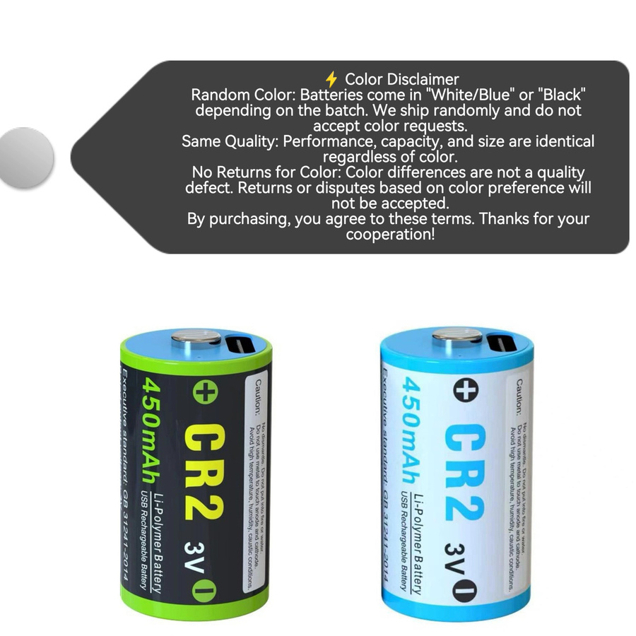 ZNTER CR2 Akku 3V wiederaufladbare Li-Polymer Batterie mit 450mAh und USB-Direktladung - Bild 4