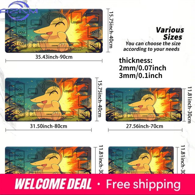 Potdemiel Cyndaquil Feuer-Pokémon TCG Schlachtfeld-Spielmatte, multicolour - Bild 1
