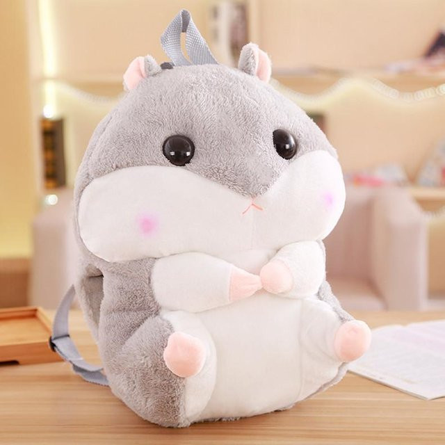 BC Pet Supplies Hamster-Plüsch-Rucksack, Plüsch-Hamster, grau, ab 3 Jahre - Bild 1