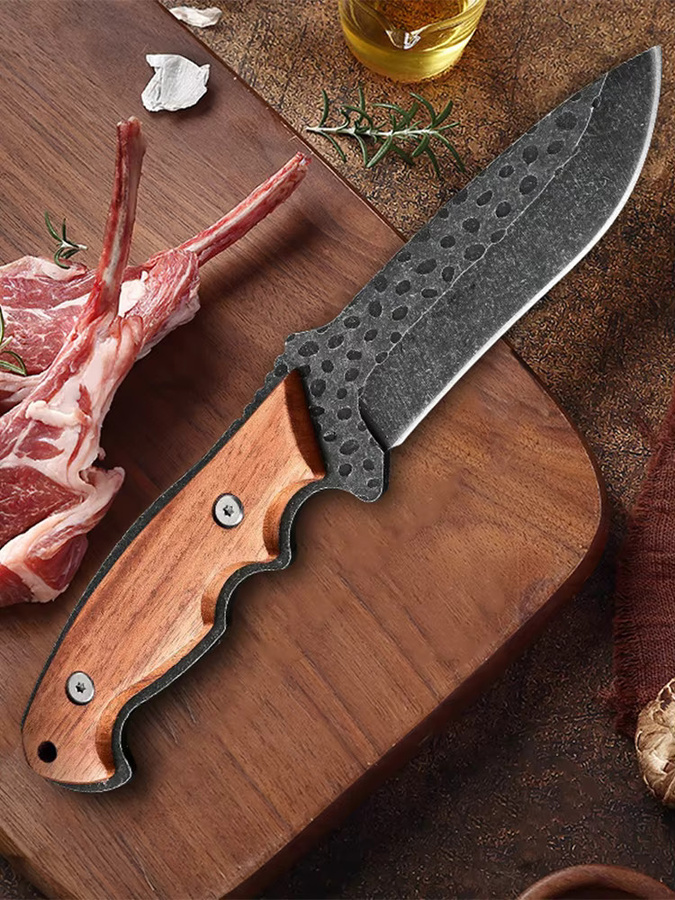 Handgeschmiedetes InLeung Küchen-Allzweckmesser mit Holzgriff und Scheide - Bild 5