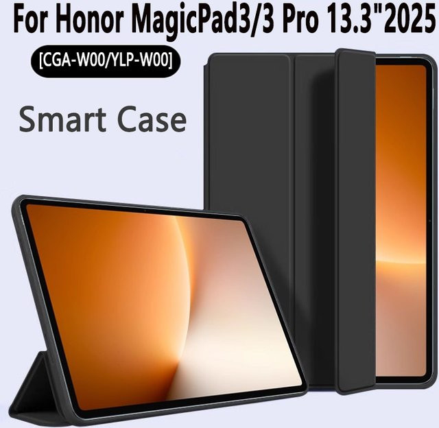 Magnetische Trifold Schutzhülle für Huawei Honor MagicPad 3 Pro 13,3 Zoll aus PU Silikon in Schwarz und Grün - Bild 1