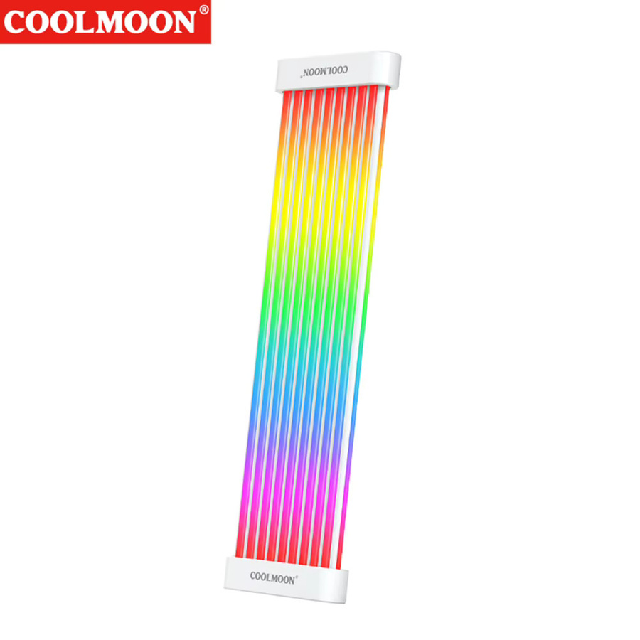 COOLMOON ARGB Neon Flex Lichtleiste RGBIC für PC, Multicolor/Weiß, 5V Sync kompatibel mit 8Pin/24Pin Netzteil - Bild 2