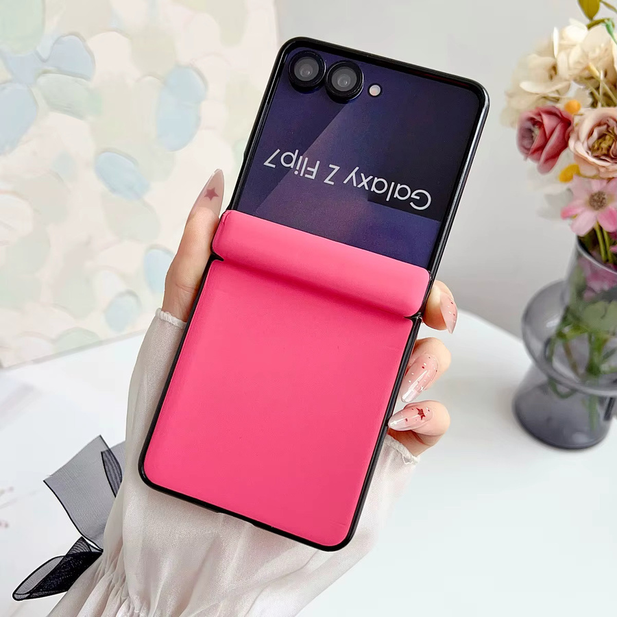 Luxuriöse Leder-Schutzhülle für Samsung Galaxy Z Flip 7 6 5 5G mit Scharnierschutz in Weiß - Bild 1