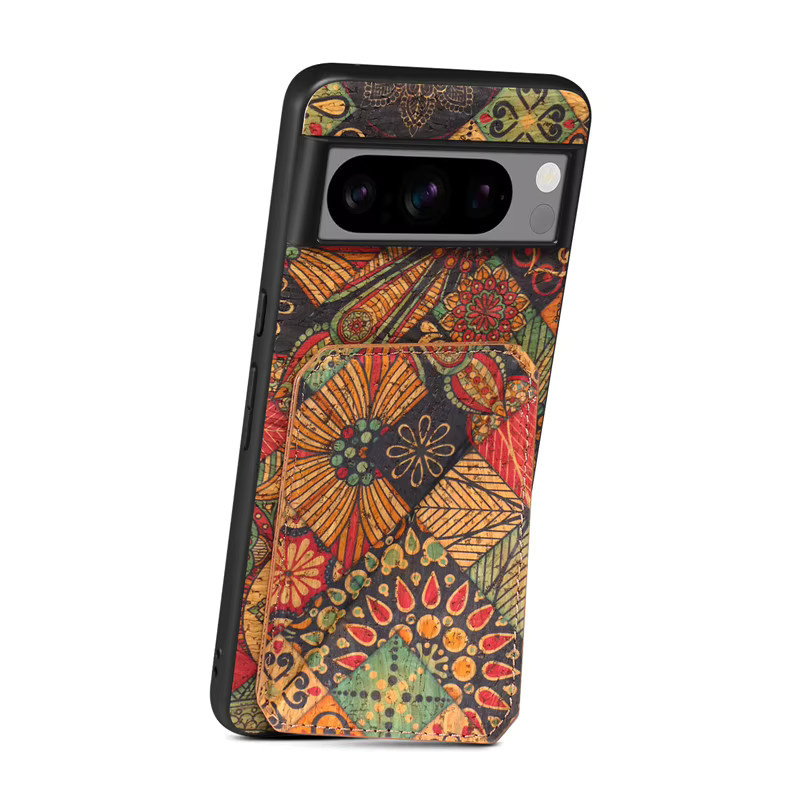 EUCAGR Blumenfigur Leder Brieftasche Handyhülle mit Kartenhalter für Google Pixel 10 9 8A 7A 6A 8 7 Pro in Multicolour - Bild 3