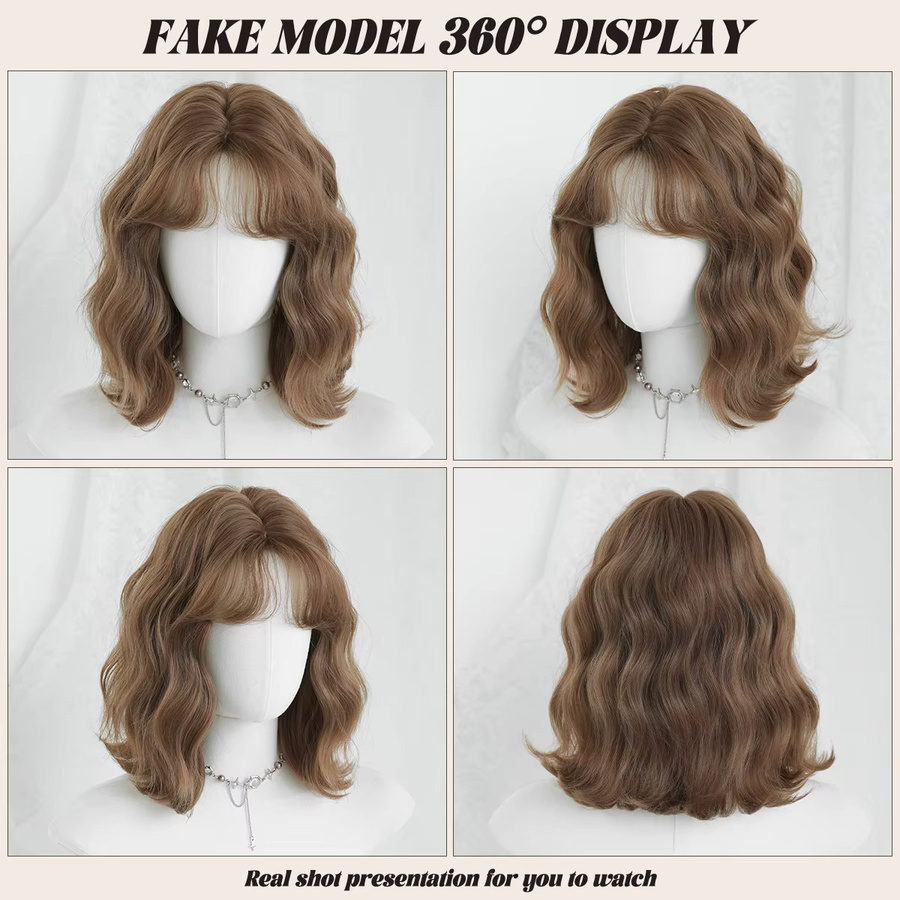 7JHH WIGS Wasserwellen-Perücke, Honigbraun, Damen, Synthetisch - Bild 3