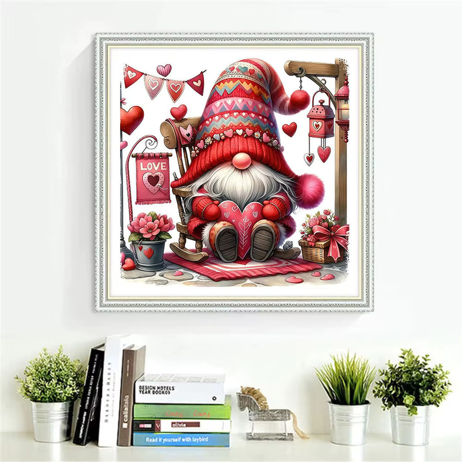 HUACAN Kreuzstich-Set mit Rosenblüten-Motiv und Herz-Design, 11CT Wanddekoration in Multicolour für Anfänger - Bild 3