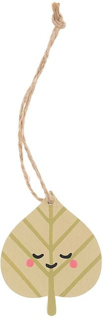 Rico Design Holzanhänger Herbstblatt in Grün, B: 5,7 cm, H: 7,0 cm - Bild 1