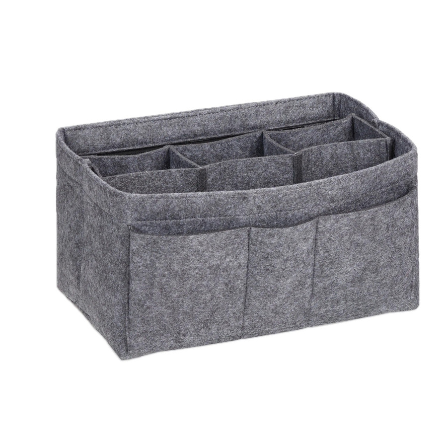 Relaxdays Taschenorganizer aus Filz in Dunkelgrau mit Mitteltrenner B/T/H: 29 x 17 x 19 cm - Bild 2