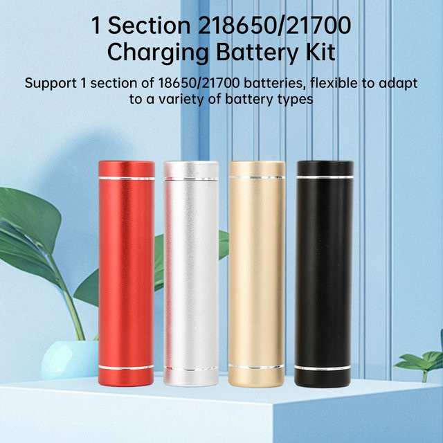 diymore Mobile Power Sleeve USB-C Schnellladegerät 5V 2A für 218650/1700mAh Akkus in Gold - Bild 1