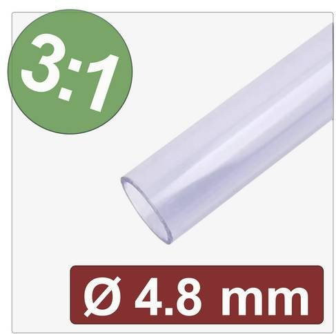 Quadrios 25CA641 Schrumpfschlauch mit Kleber Transparent Durchmesser: 4,8 mm, Schrumpfrate 3:1 - Bild 1