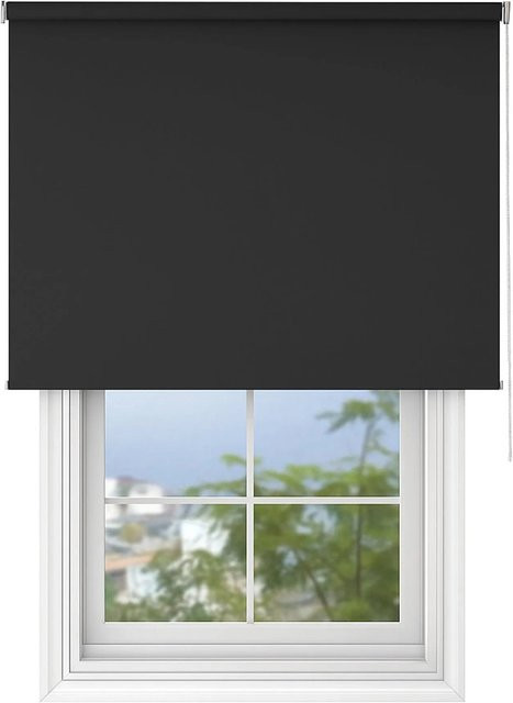 Deco-Raum Tageslicht-Rollo Basic semi-transparent Schwarz B: 110 cm, H: 150 cm - Bild 1
