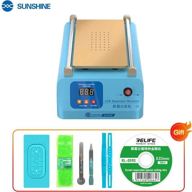 SUNSHINE SS-918L LCD-Bildschirmtrenner für die Touchscreen-Reparatur, blau, Temperaturbereich 50 bis 130 °C - Bild 1