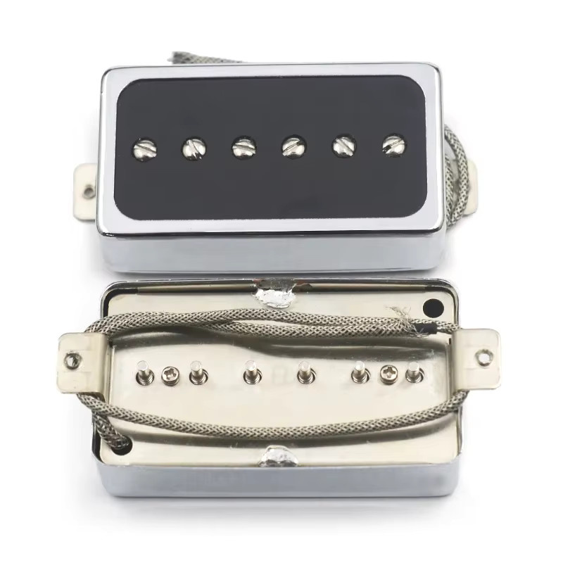 GETMUSIC Alnico 5 LP Style Single-Coil-Tonabnehmer und Humbucker mit weißer Kupfer-Baseplate, 50/52 mm, in Chrom, Gold oder Schwarz - Bild 2