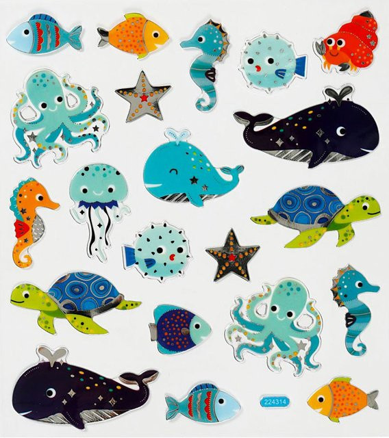 Ocean Life Sticker von Creativ Company in Multicolour aus Kunststoff und Papier - Bild 1