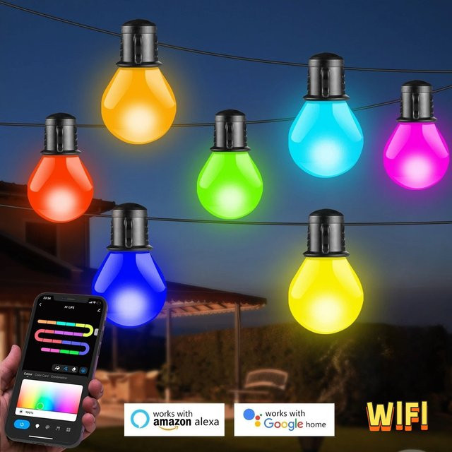 SerRickDon Smart LED Lichterkette mit WIFI und Bluetooth, Multicolour USB Dekorations-Lichterkette für Garten und Zimmer - Bild 1