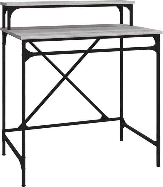 vidaXL Schreibtisch im Industrie-Stil aus Holzwerkstoff und Eisen in Grau, B/T/H: 80 x 50 x 90 cm - Bild 1