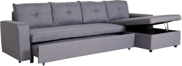 MCW Ecksofa L-Form mit Bettkasten und Liegefläche rechts in Grau, Breite: 290 cm - Bild 2