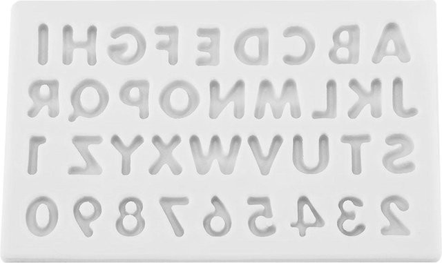 TOMTOP JMS Silikon Buchstabenformen für Kuchen, Fondant und Schokolade in Grau - Bild 1