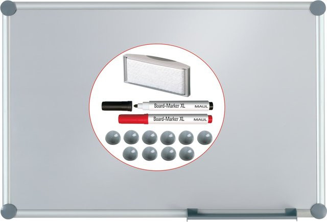 MAUL Silverboard 2000 Whiteboard Komplett-Set in Silver, Breite: 90 cm, Höhe: 180 cm - Bild 1