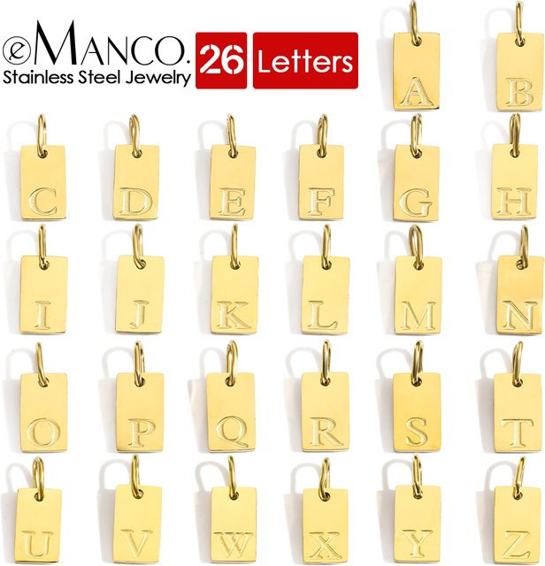 EMANCO Alphabet-Charm-Anhänger, Edelstahl, Gold, Damen - Bild 1