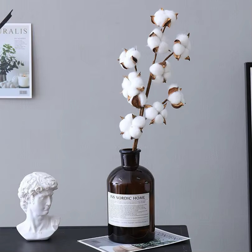 Yusheng Künstliche Blumen und Zweige aus Baumwolle in Weiß für Tischdekoration und DIY-Geschenke - Bild 3