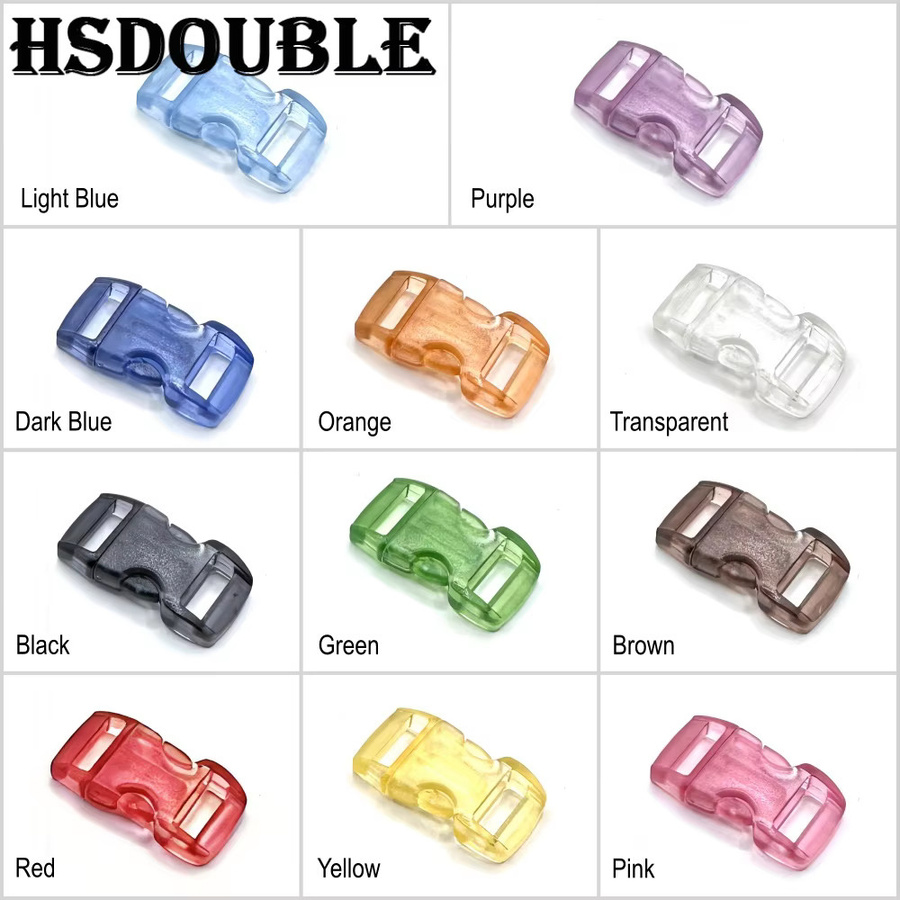 HSDOUBLE Seitenverschlussschnallen Kunststoff, 10 mm, bunt, transparent - Bild 3