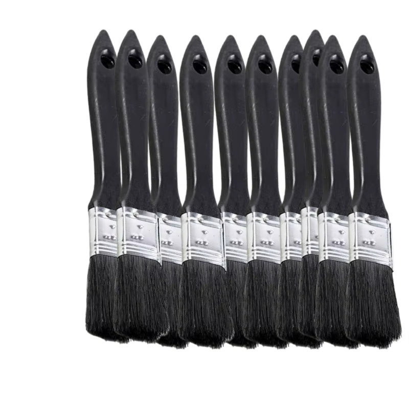 10-teiliges Nylon-Pinsel-Set in Schwarz für Acryl, Öl, Aquarell und Holz als Kunstbedarf - Bild 2