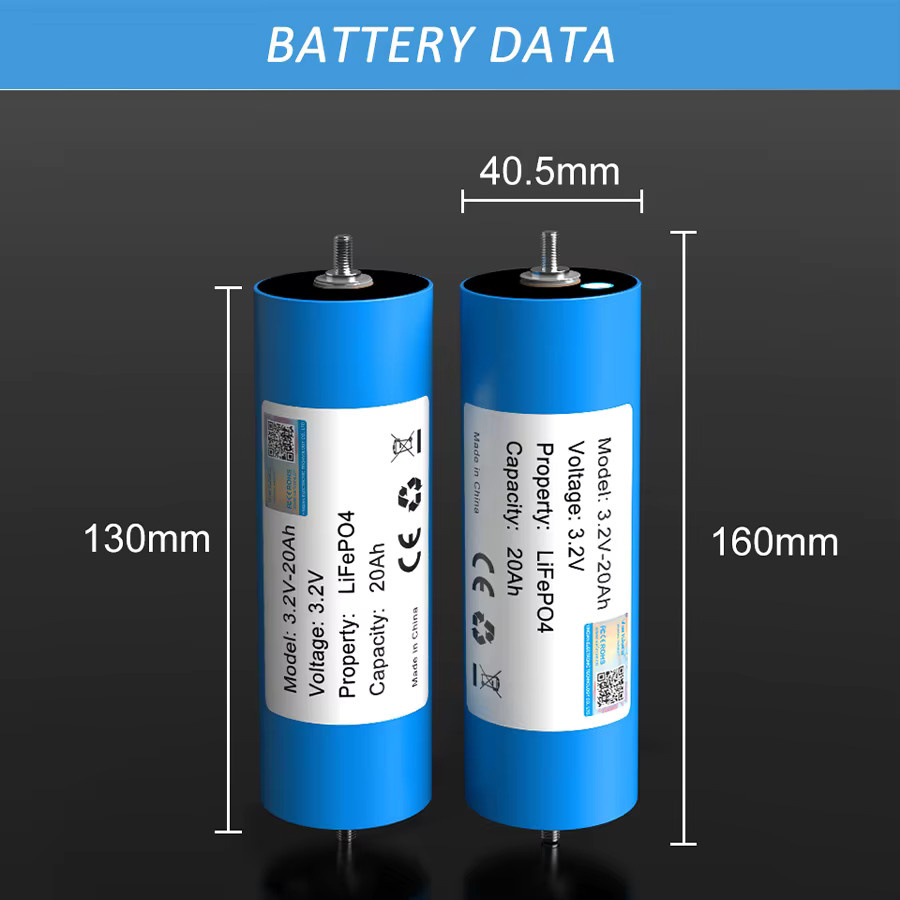 VariCore LiFePO4-Zelle 3,2V 20Ah A-Grade zylindrische Lithium-Eisenphosphat-Batterie in Blau für Solar-, Wohnmobil- und EV-Wechselrichter-Speichersysteme - Bild 3