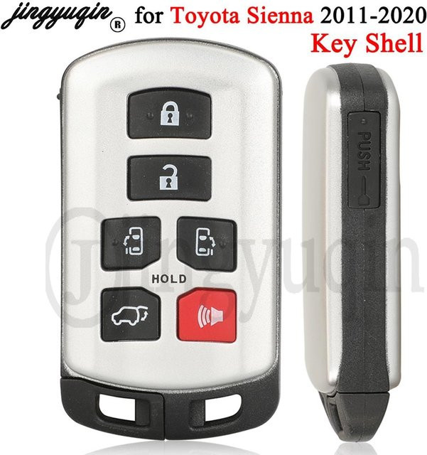 Jingyuqin 6-Tasten Ersatz-Fernbedienungs-Schlüsselgehäuse für Toyota Vellfire Sienna 2011-2020 Toy40 Blade in Silber - Bild 1