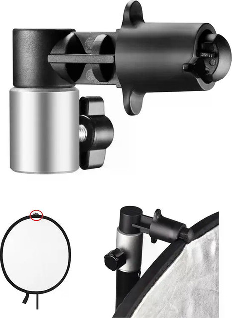 Universeller Schnellspanner-Reflektorhalter in Schwarz – Werkzeuglose Klemme für Lichtstative passend für alle Scheibengrößen - Bild 1