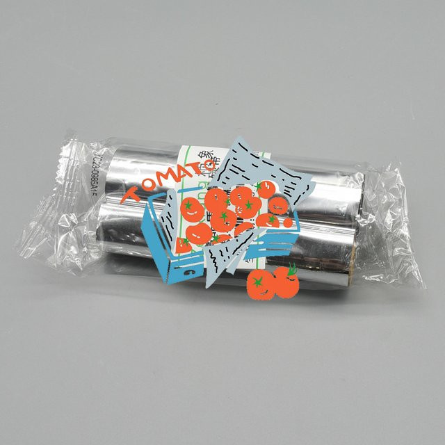 2 Stück M OFFICE PARTS Wachs-Druckerband Silber für GK888t, 888TT, GK420t und TLP2844, Breite: 110 mm, Länge: 70 m - Bild 1