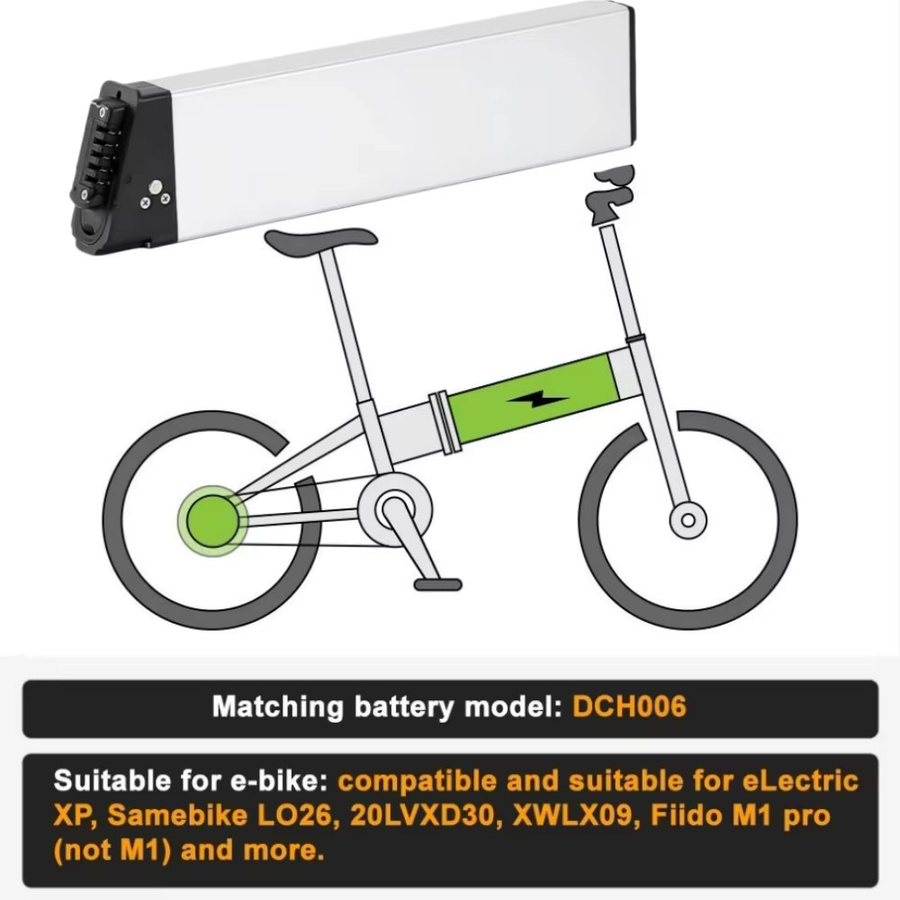 Aleaivy Ersatz-Lithium-Ionen-Akku 48V 14Ah kompatibel mit Samebike 20LVXD30 XWLX09 und Fiido M1 Pro Faltfahrrad DCH-006 - Bild 3