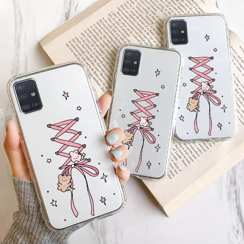 Transparentes Silikon-Schutzcover mit Bogen-Design für Samsung Galaxy Modelle A56 5G, A55, A54, A53, A52, A51, A50, A36 5G, A31, A16, A15, A13, A05s - Bild 3