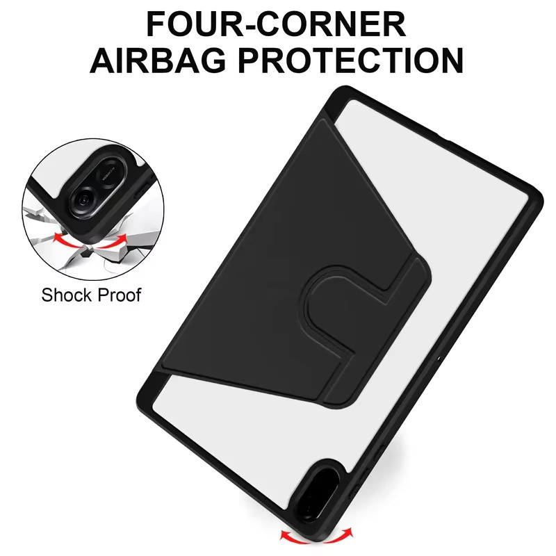 Schutzhülle für Huawei Honor Pad X8a und Honor Pad X9 2024 mit 360 Grad rotierbarem Acryl-Ständer und Bleistifthalter, Farben: Grün oder Schwarz - Bild 5