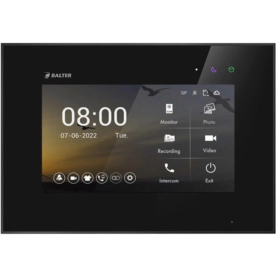 Balter EVO HD Video-Türsprechanlage mit WLAN App-Steuerung, 7 Zoll Touchscreen Monitor, 2-Draht-Bus, Schwarz - Bild 2